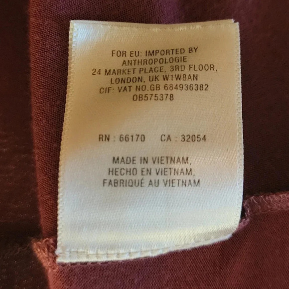 Anthropologie Moulinetter Soeurs Twisted Burgandy Jersey Dress Short Sleeve Sz M - Picture 6 of 11